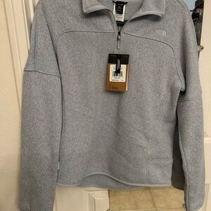 The North Face women’s Light Gray Zip-Up Sweater